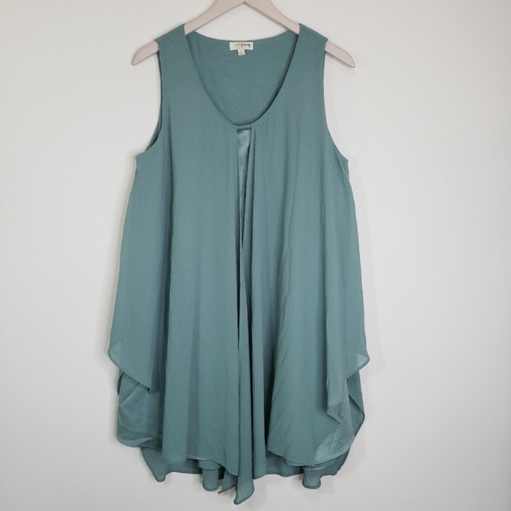 Umgee Sleeveless Boho Shift Tunic Dress L